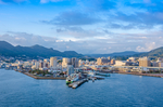 日本长崎佐世保市海港城市风光
