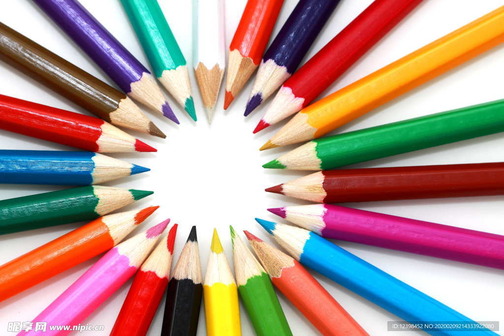 五颜六色的彩色铅笔