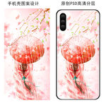 唯美水彩古风手机壳图案设计