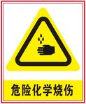 当心危险化学烧伤