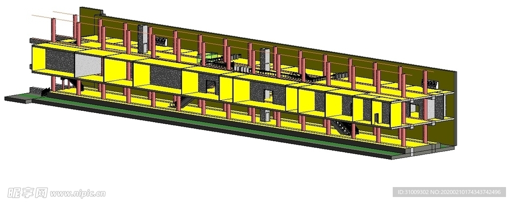 地铁站结构设计 revit