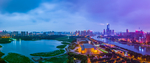 武汉汉阳月湖风景区全貌接片图