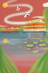 仙鹤国潮插画