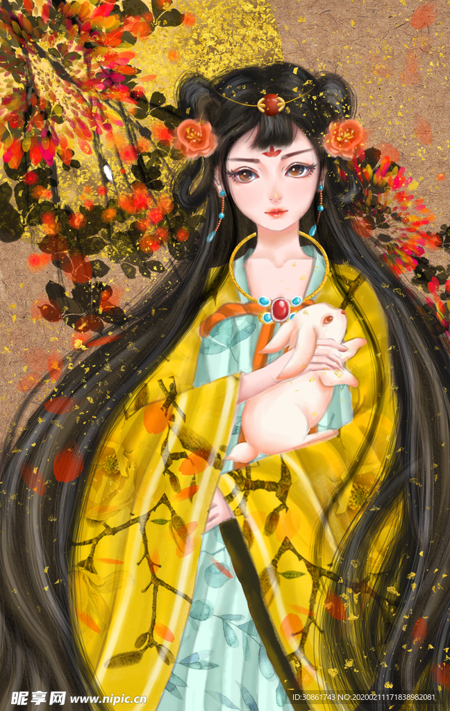 女孩国潮插画