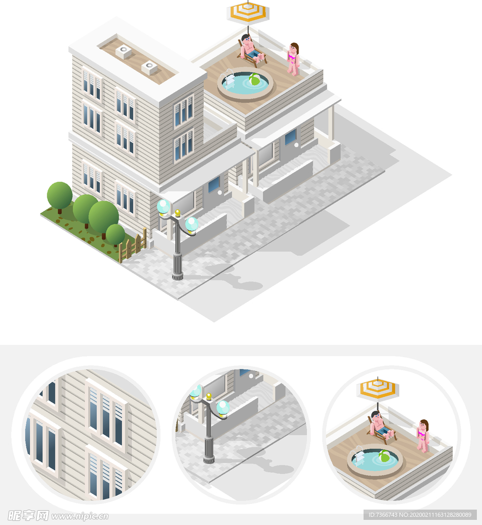 等距城市建筑