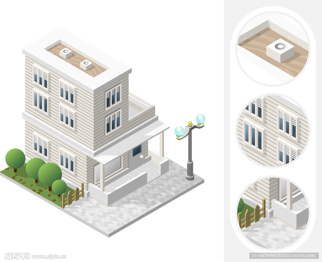 等距城市建筑