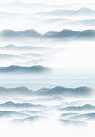 蓝色水墨山水壁纸