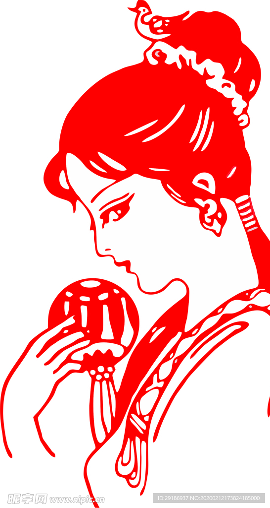 壮族女孩绣球矢量文件