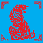 老虎剪纸
