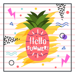 夏日海滩沙滩创意插画