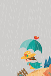 手绘下雨图