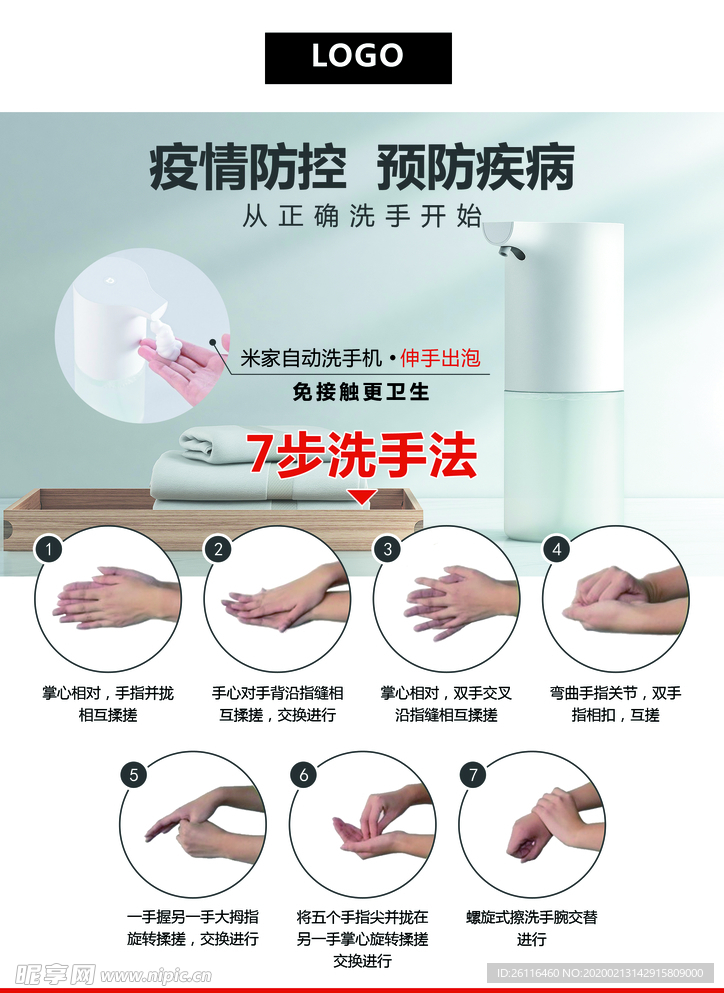 洗手七步法宣传海报