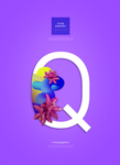 创意英文字母花朵组合海报