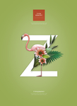 创意英文字母Z花朵组合海报