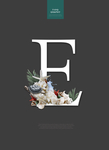 创意英文字母E花朵组合海报