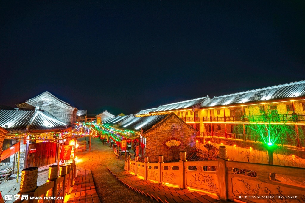 魏集古村落 古镇旅游夜景