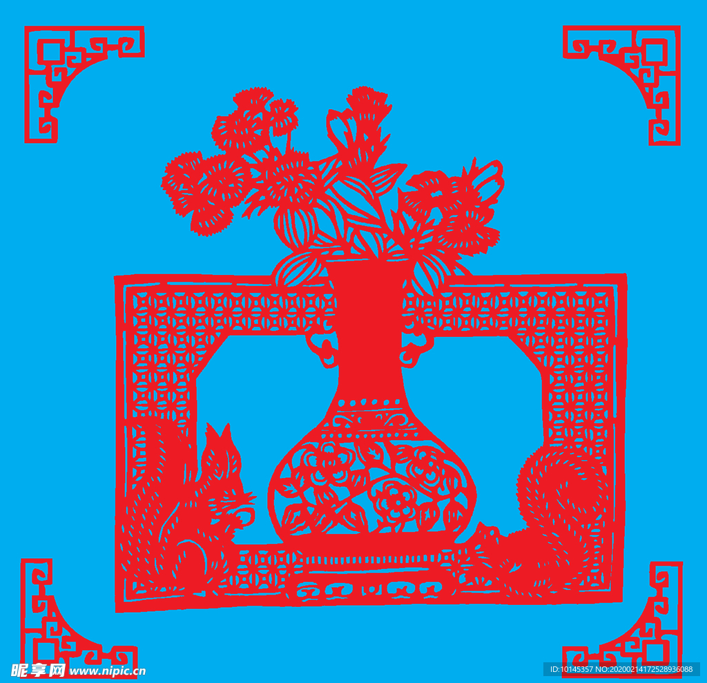 花瓶剪纸