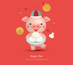 卡通新年小猪