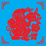 猴子剪纸