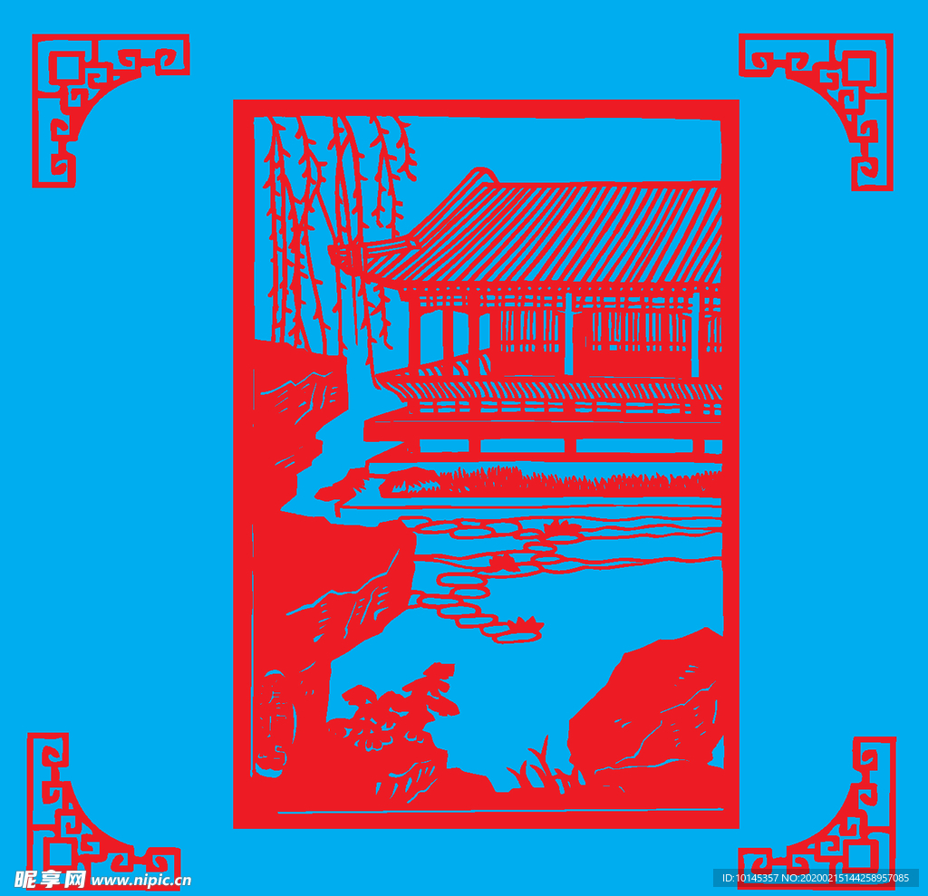 风景剪纸