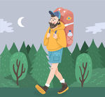 创意背包旅行男子