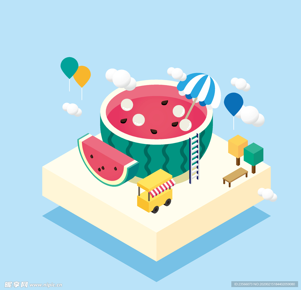 小清新卡通生活插画