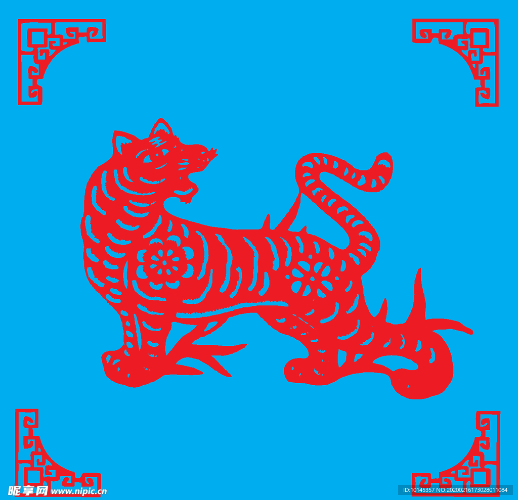 老虎剪纸