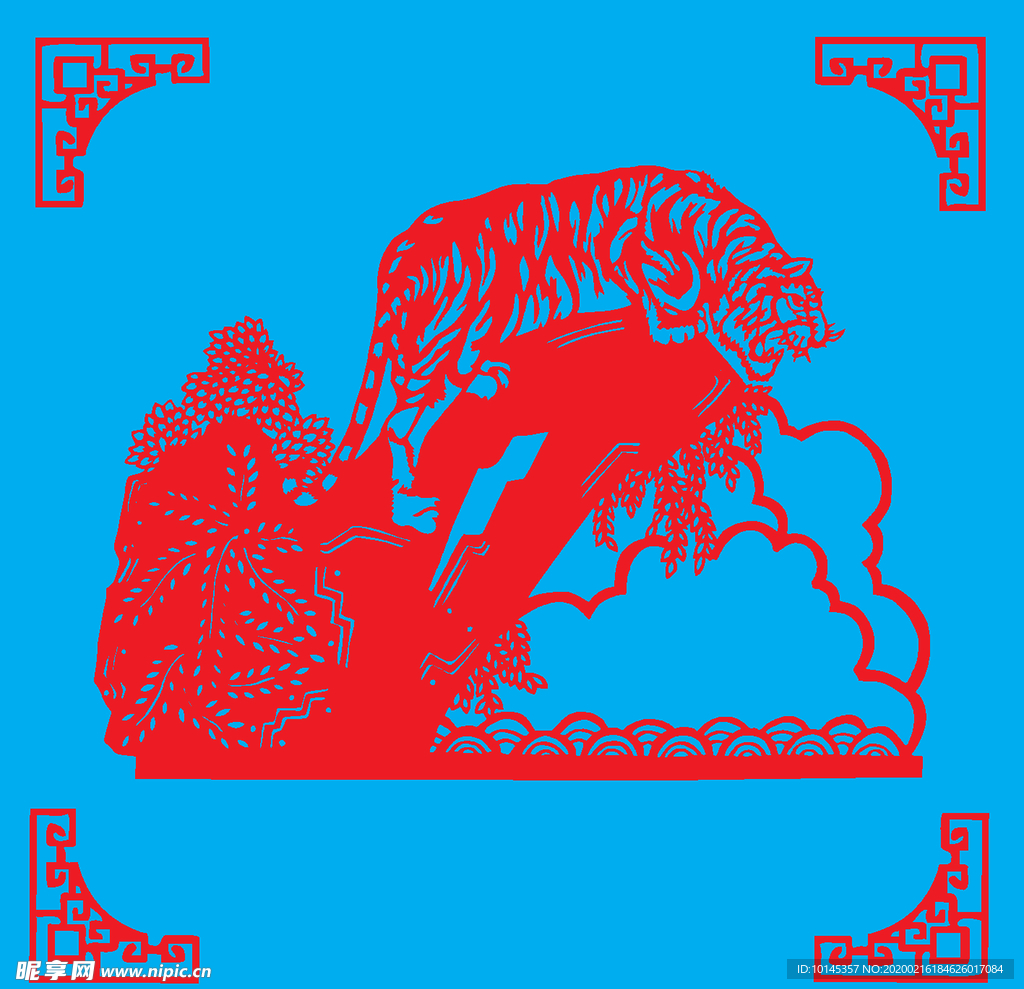 老虎剪纸
