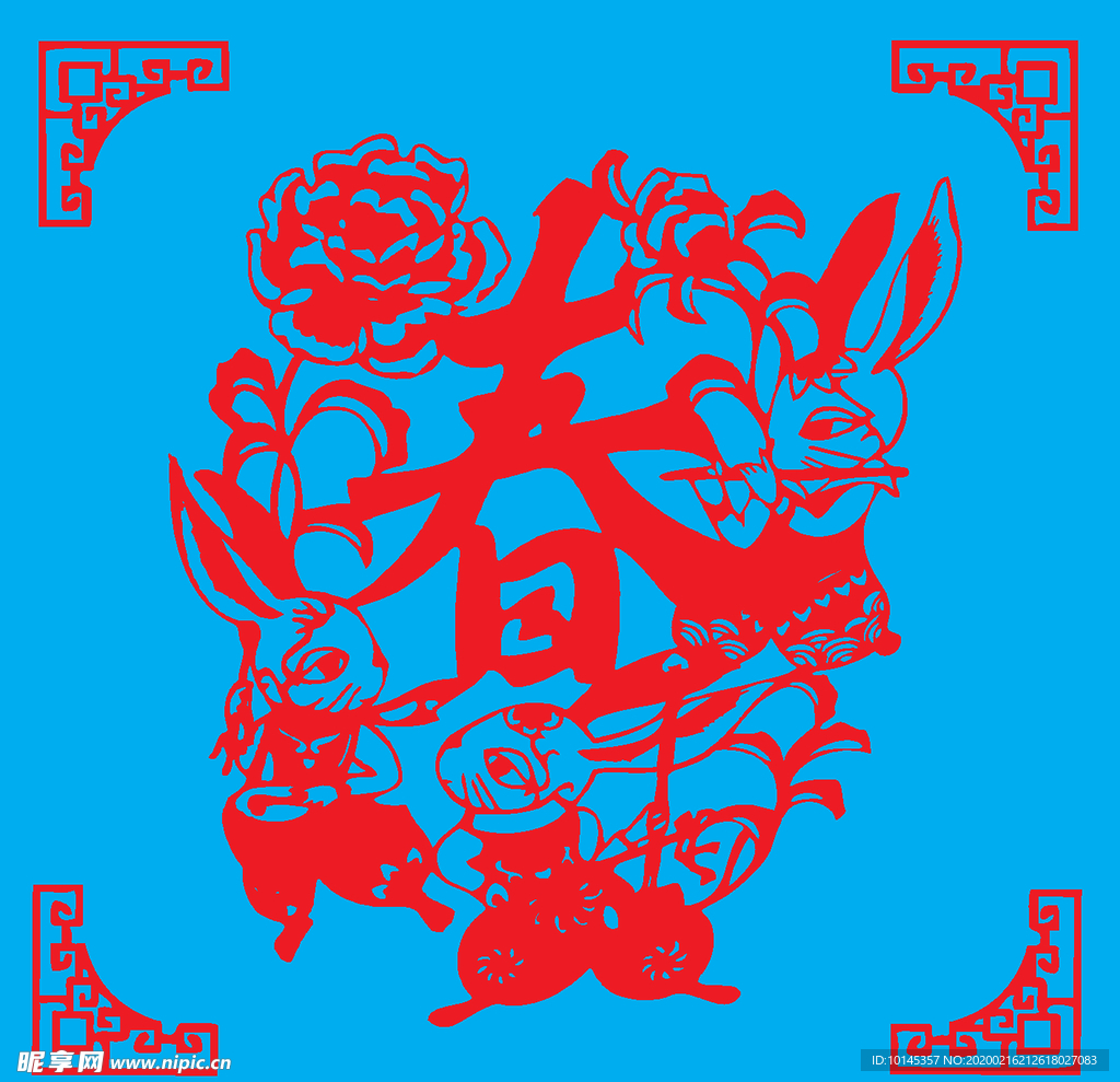 兔子剪纸