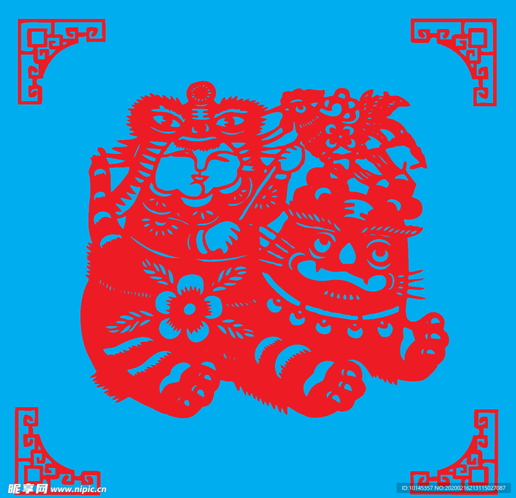 老虎剪纸
