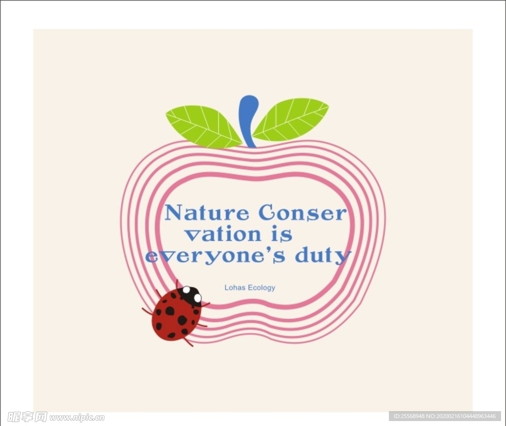 矢量图案标志设计素材苹果瓢虫