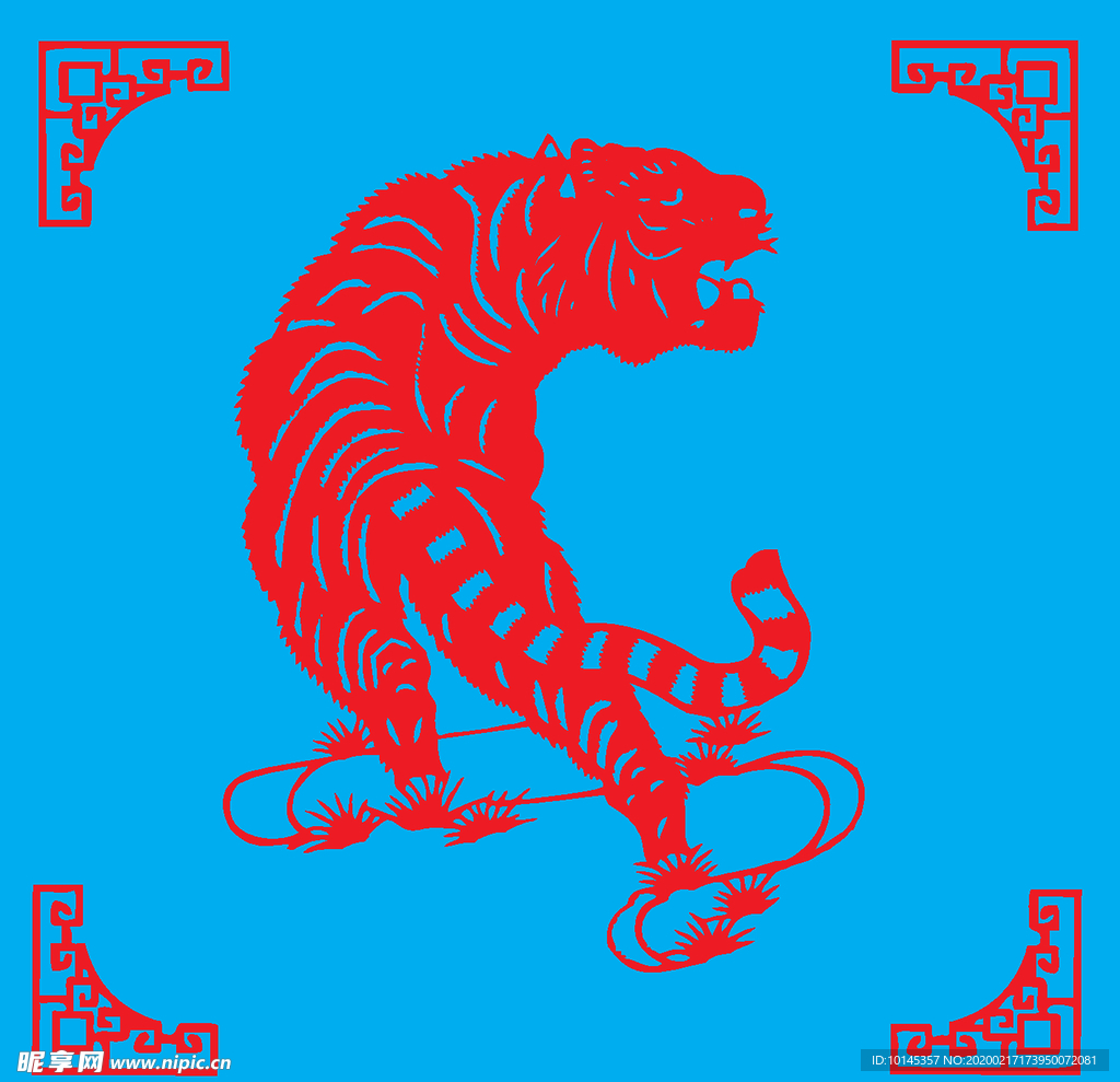老虎剪纸
