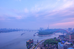 武汉长江与汉江交汇处龙王庙江景