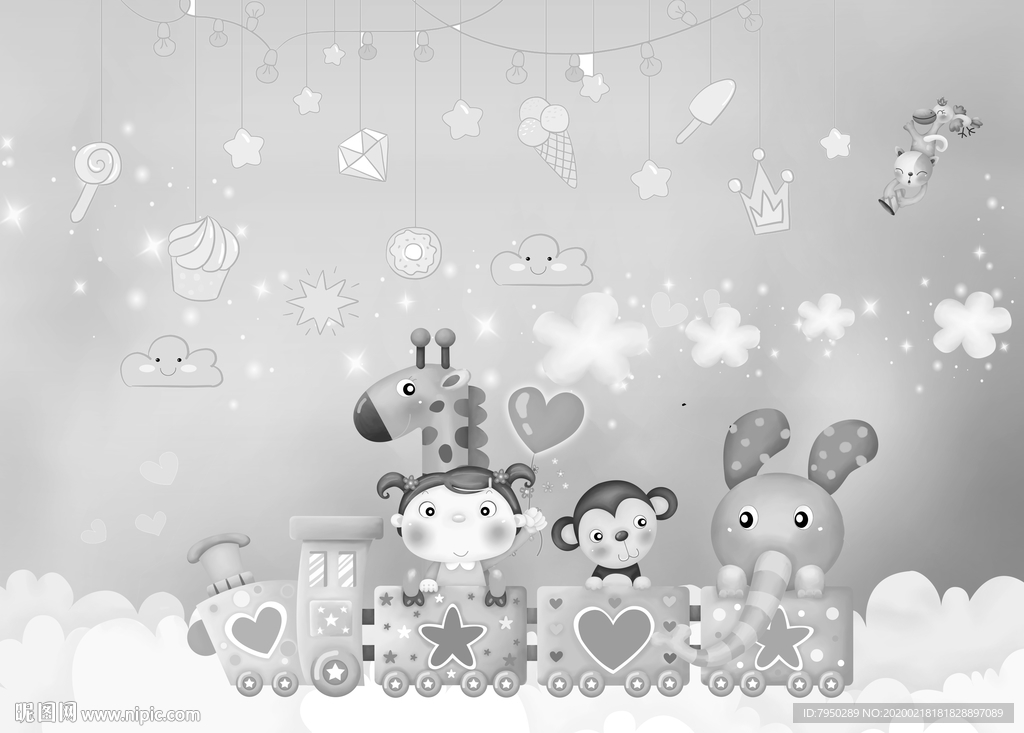 北欧儿童房背景墙北欧