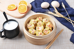 烧麦牛奶鸡蛋橙子小麦早餐