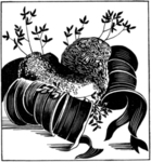 黑白手绘植物
