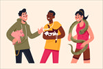 宠物爱好者插画设计