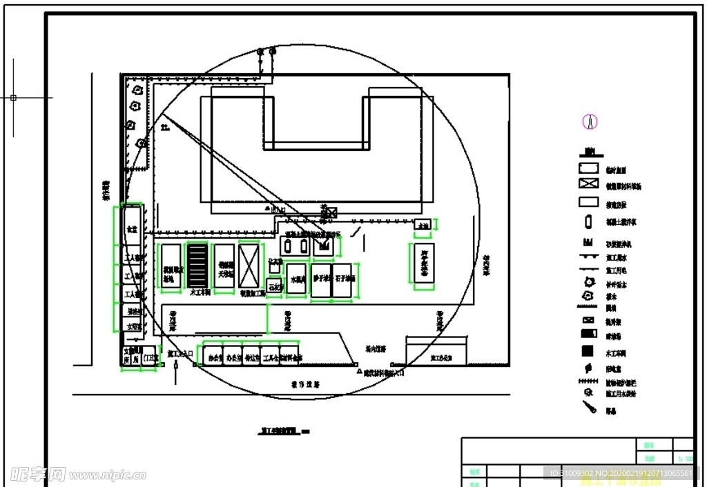 钻孔灌注桩开挖基坑施工平面图