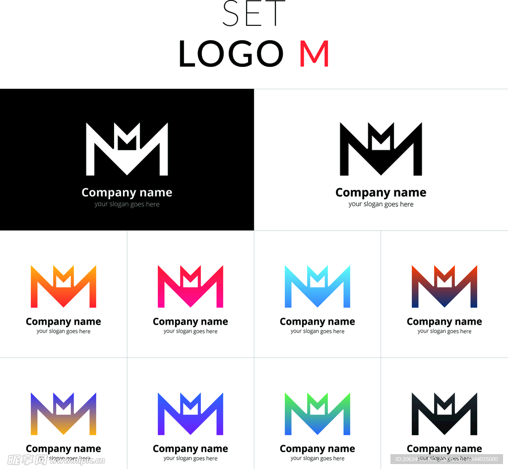 M 字母 标志标识 LOGO