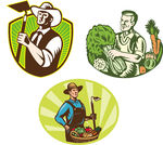 卡通农民 农业图标