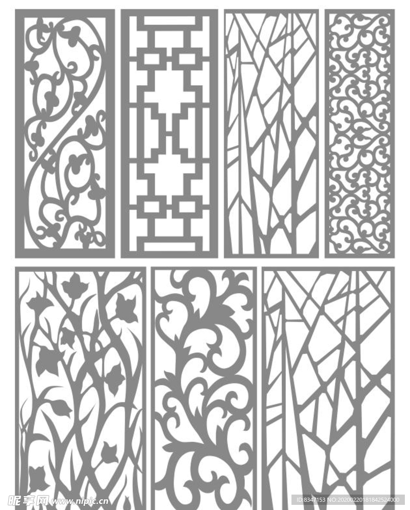花格 窗花 镂空花纹 屏风 镂