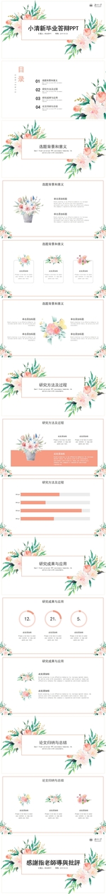 清新唯美工作PPT