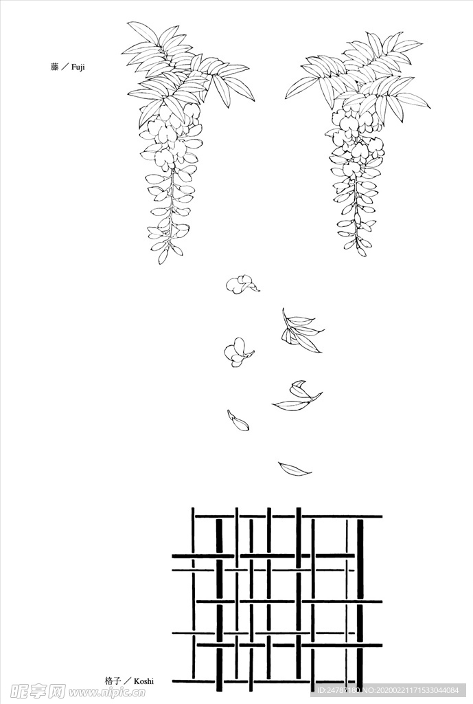 线描花朵