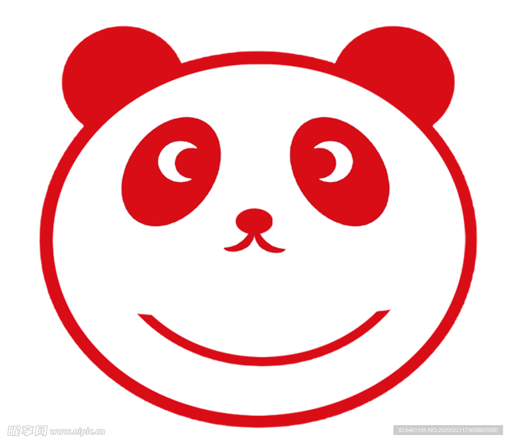 熊猫 脸 彩色 简 笔图