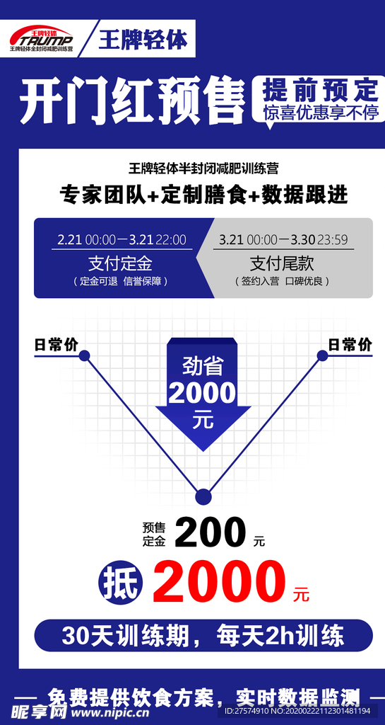 预售减价蓝色简约