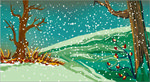卡通手绘雪天背景海报模板素材