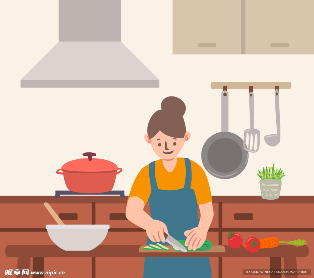 做饭的女人素材-做饭的女人图片-做饭的女人素材图片下载-觅知网