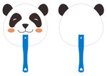 矢量卡通熊猫扇子