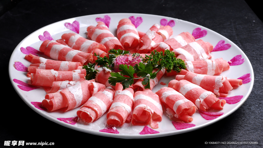 特色火锅绿色健康牛羊肉卷