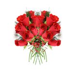 一束美丽的红色玫瑰鲜花素材